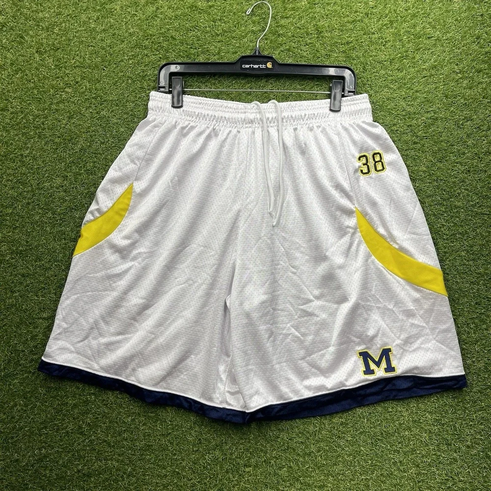 Michigan Wolverines Adidas Shorts Mens Extra Large Team Issued Basketball Y2K